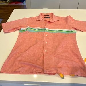 Peter England vintage Nantucket‎ red stripe button down shirt medium